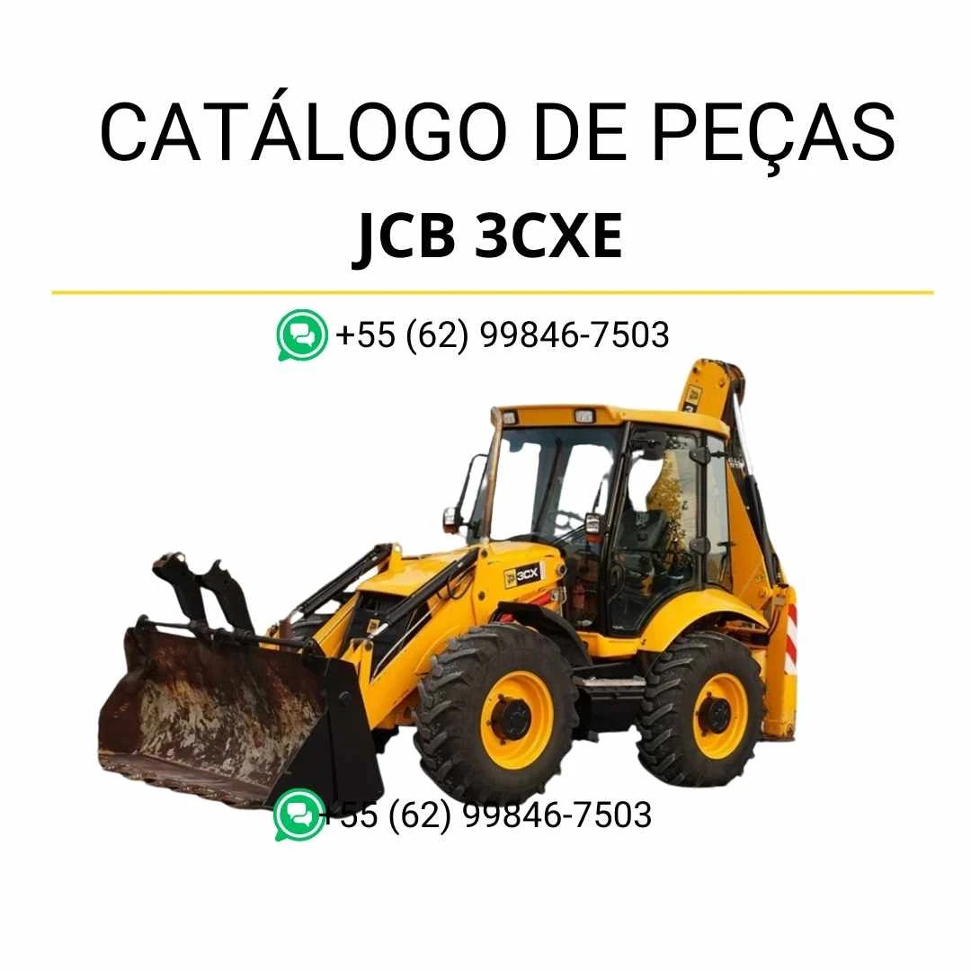 Catálogo de peças JCB 3CXE em PDF, com diagramas técnicos e identificação completa de componentes da retroescavadora