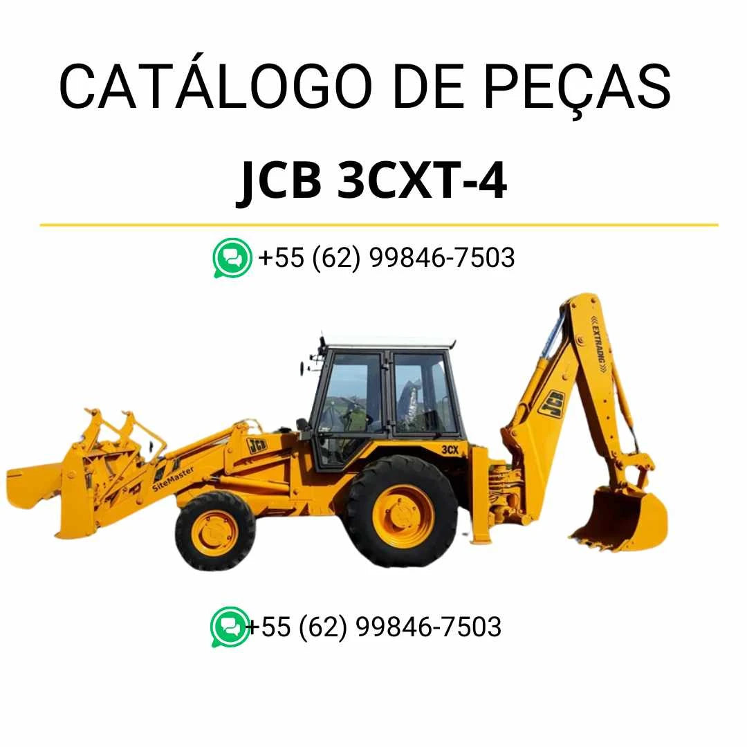 Catálogo de peças JCB 3CXT-4 para máquinas militares em PDF, com ilustrações técnicas detalhadas e identificação completa de componentes.