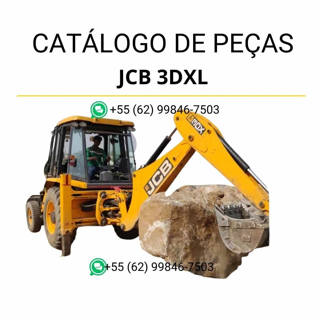 Catálogo de peças JCB 3DXL em PDF com vistas técnicas e componentes originais da retroescavadora