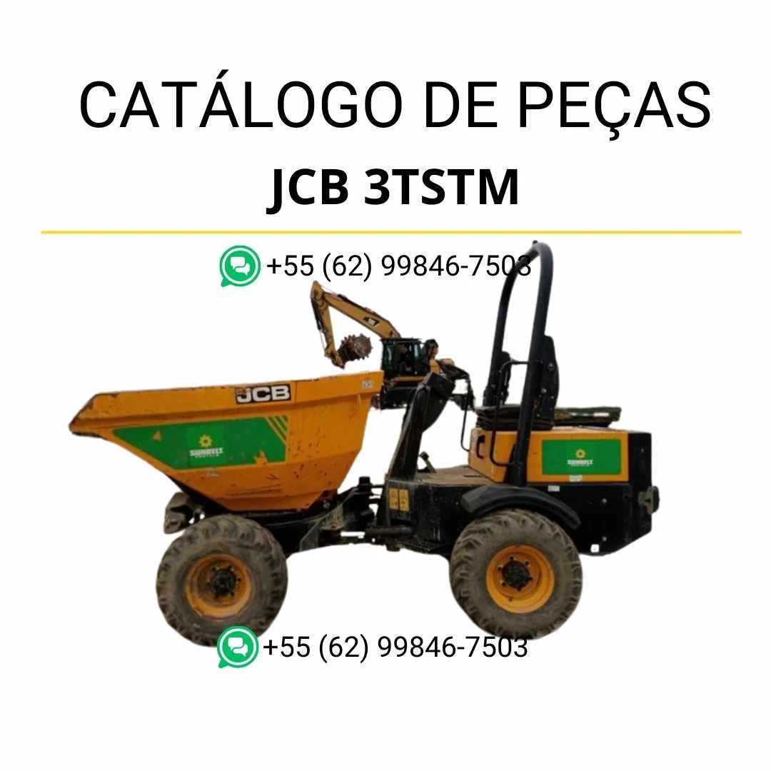 Catálogo de peças JCB 3TSTM Site Dumper em PDF, com ilustrações técnicas detalhadas e identificação completa dos componentes originais