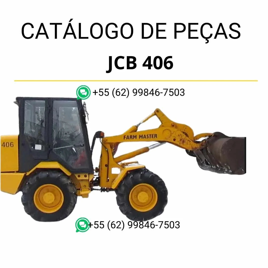 Catálogo de peças JCB 406 Farm Master em PDF com ilustrações técnicas e componentes originais do carregador de rodas