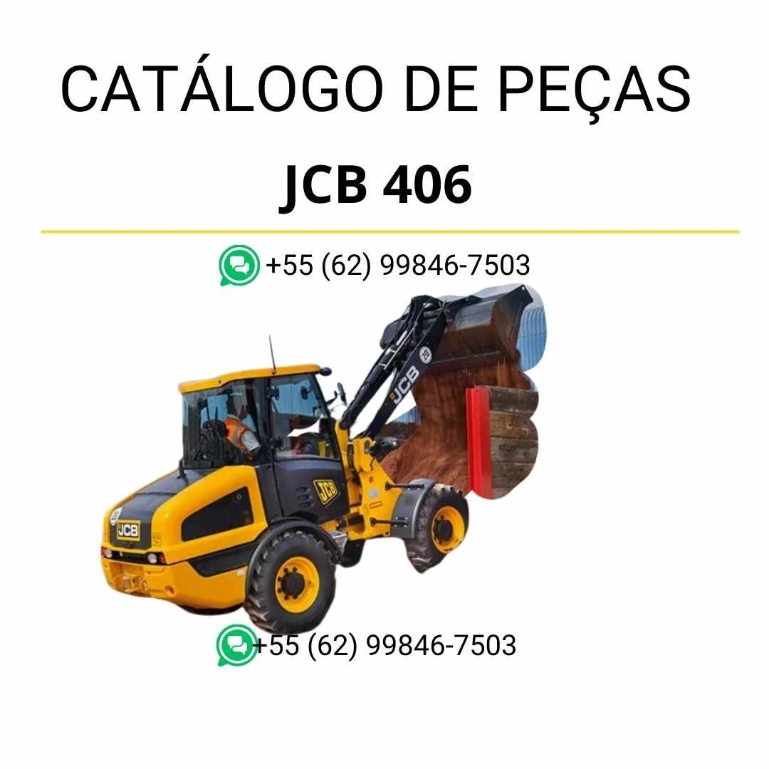 Catálogo de peças JCB 406 em PDF com ilustrações técnicas e identificação completa dos componentes do carregador de rodas