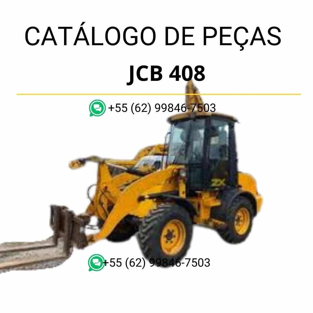 Catálogo de peças JCB 408 em PDF com ilustrações técnicas e lista completa de componentes do carregador de rodas