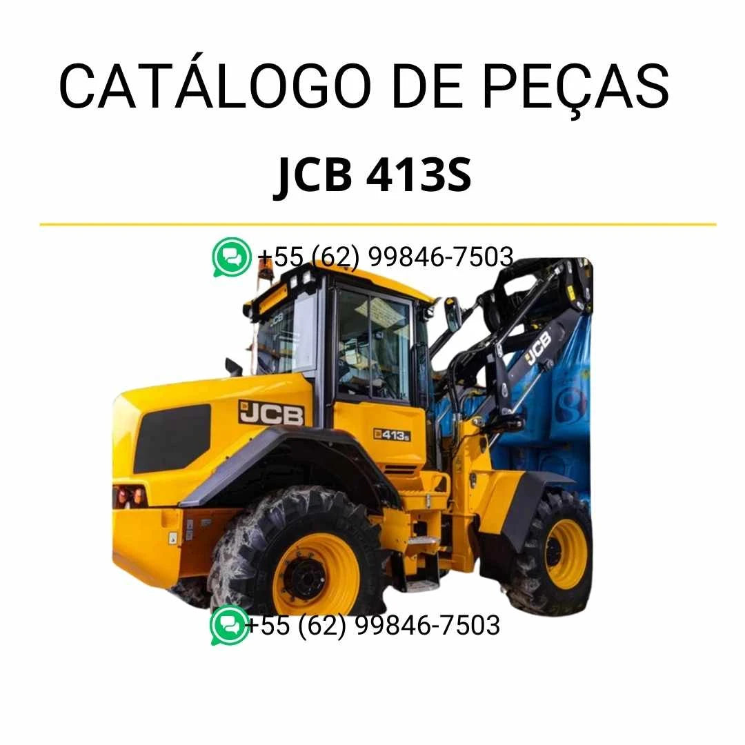 Catálogo de peças JCB 413S em PDF com diagramas, componentes originais e detalhes técnicos do carregador de rodas