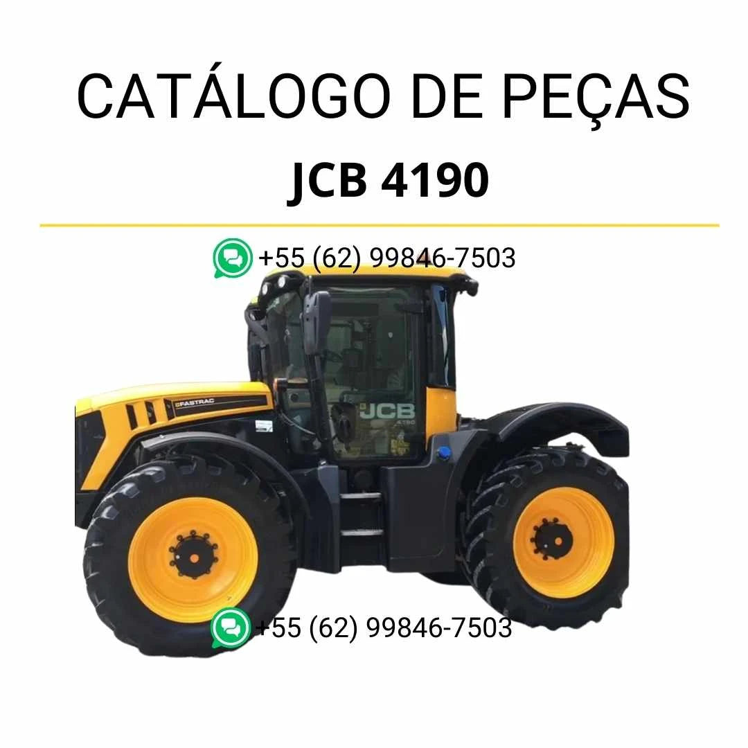 Catálogo de peças JCB 4190 Fastrac em PDF, com ilustrações técnicas detalhadas e identificação completa dos componentes do trator