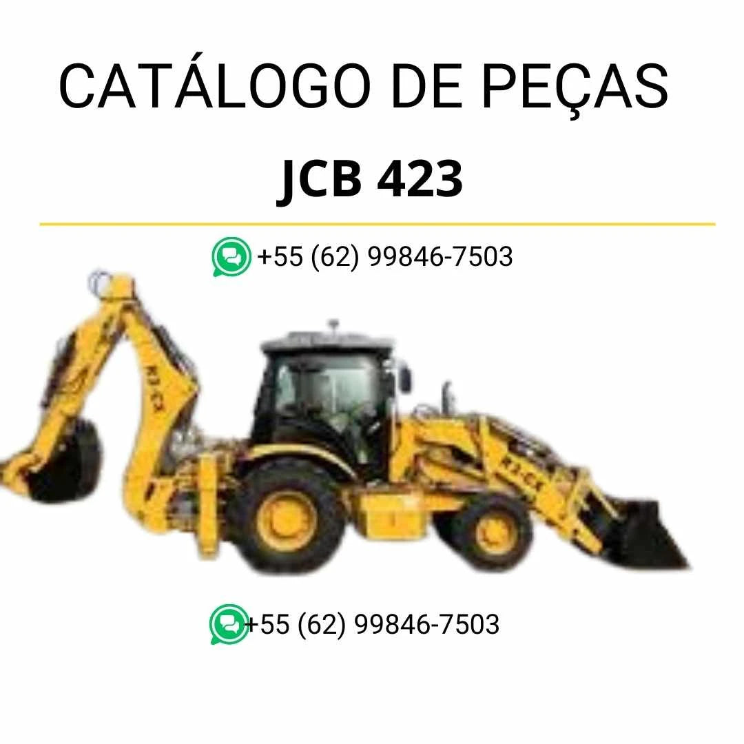 Catálogo de peças JCB 423 em PDF com diagramas detalhados e lista completa de componentes do carregador de rodas