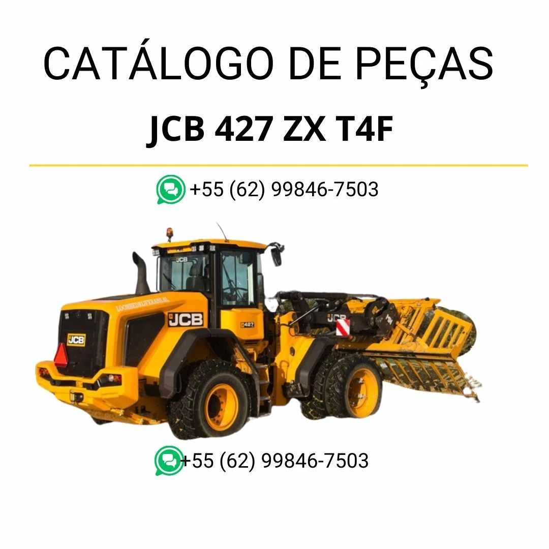 Catálogo de peças JCB 427 ZX T4F em PDF com ilustrações técnicas e componentes completos do carregador de rodas