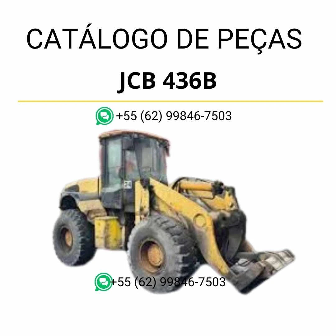 Catálogo de peças JCB 436B em PDF com vistas explodidas, identificação de componentes e detalhes técnicos do carregador de rodas