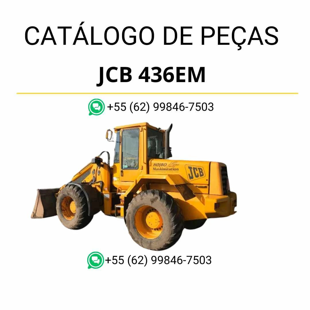 Catálogo de peças JCB 436EM para máquinas militares em PDF, com ilustrações técnicas e identificação completa dos componentes originais.