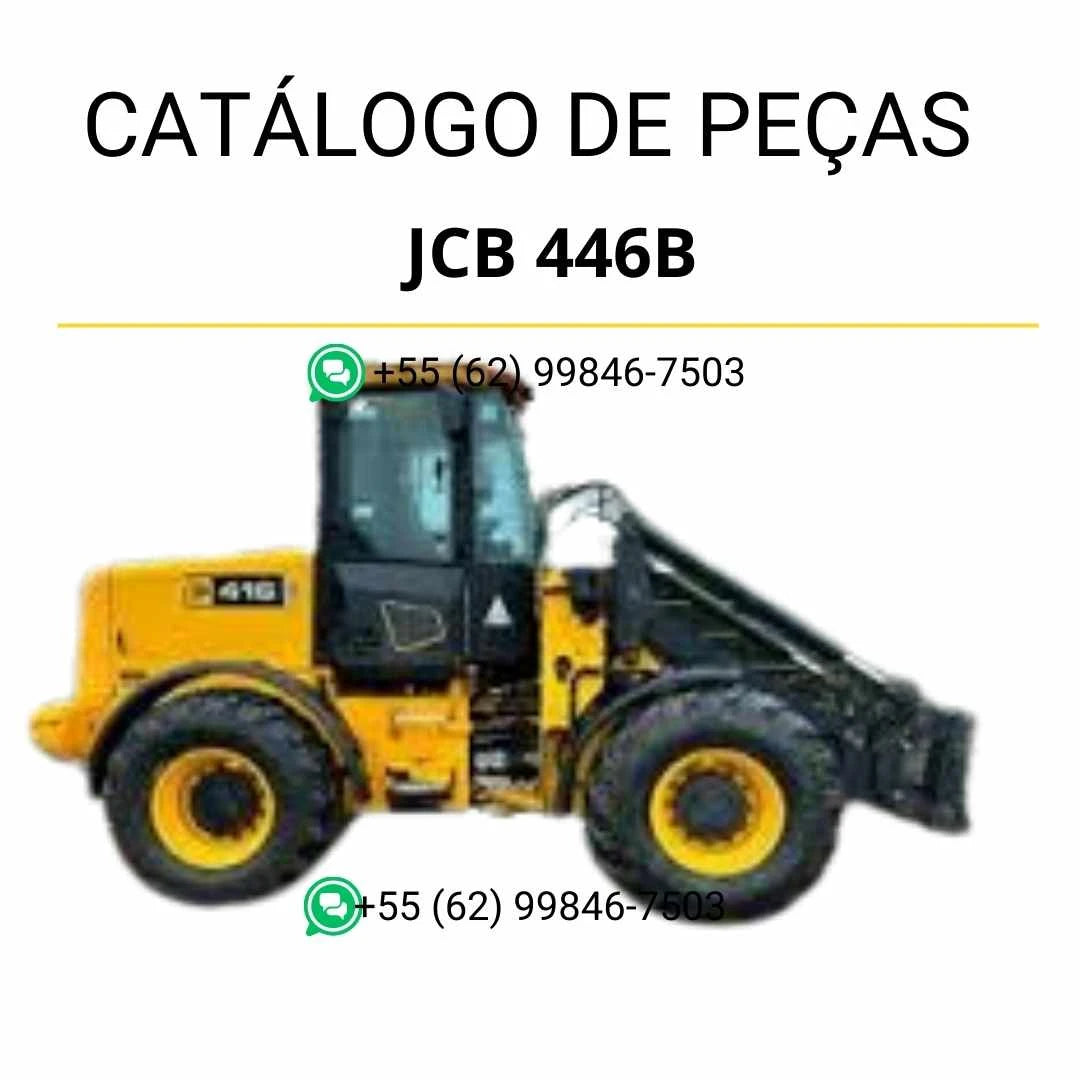 Catálogo de peças JCB 446B em PDF com vistas explodidas e componentes originais do carregador de rodas