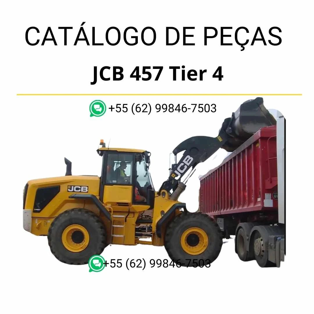 Catálogo de peças JCB 457 Tier 4 em PDF com ilustrações técnicas e identificação completa dos componentes do carregador de rodas