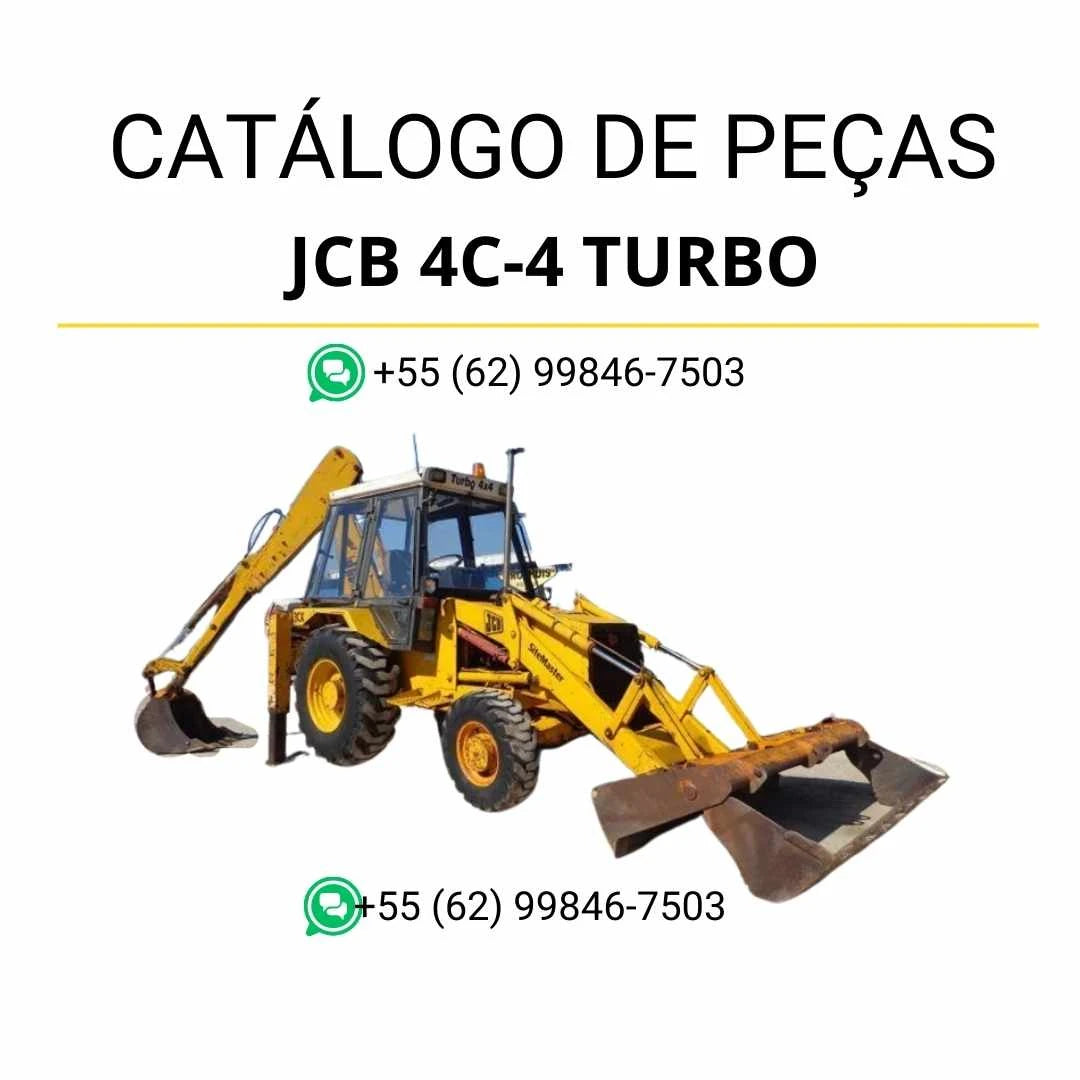 Catálogo de peças JCB 4C-4 Turbo em PDF com vistas técnicas e lista completa de componentes da retroescavadora