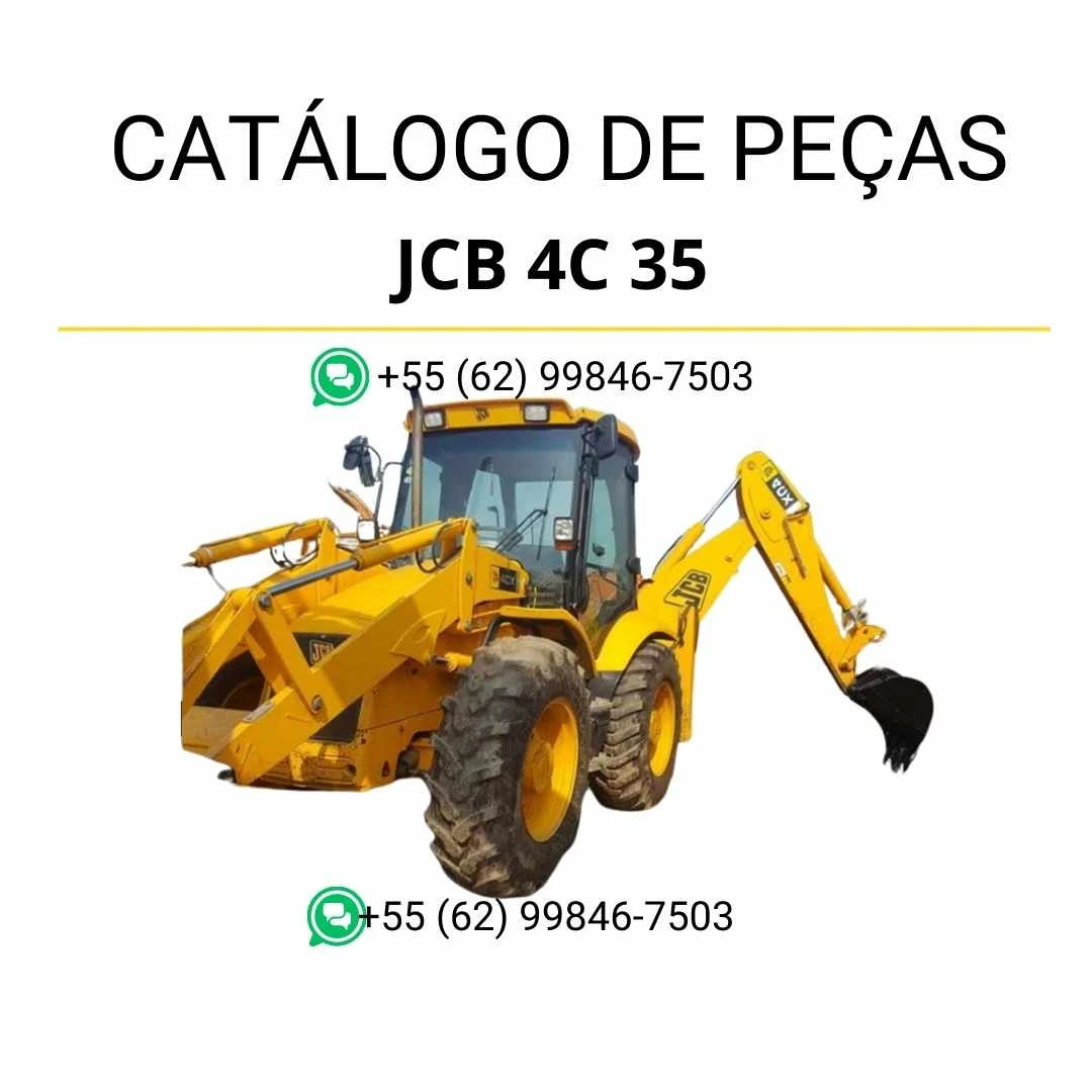 Catálogo de peças JCB 4C 35 em PDF, com diagramas técnicos e identificação completa dos componentes da retroescavadora