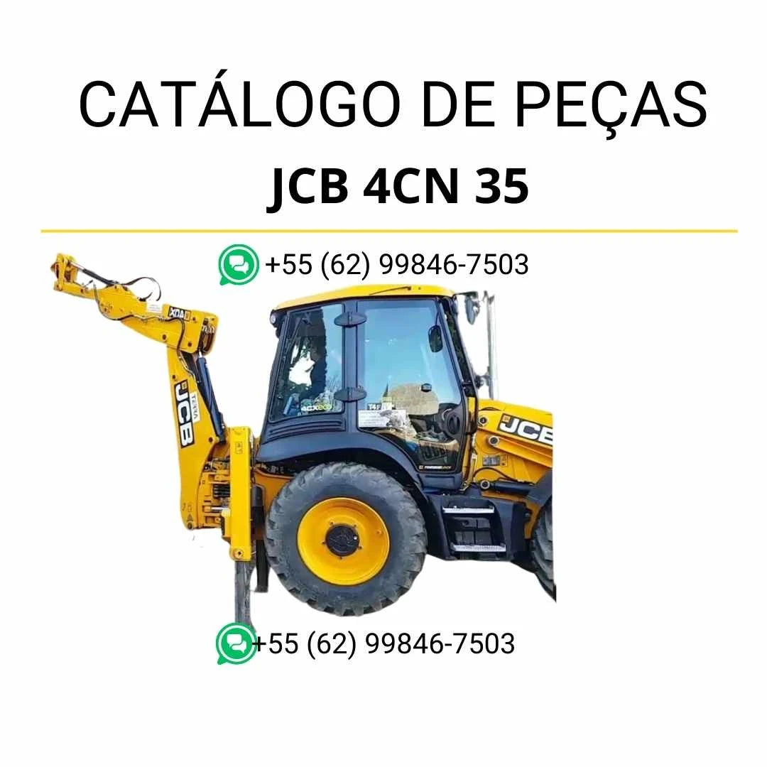 Catálogo de peças JCB 4CN 35 em PDF, com diagramas técnicos e identificação completa dos componentes da retroescavadora