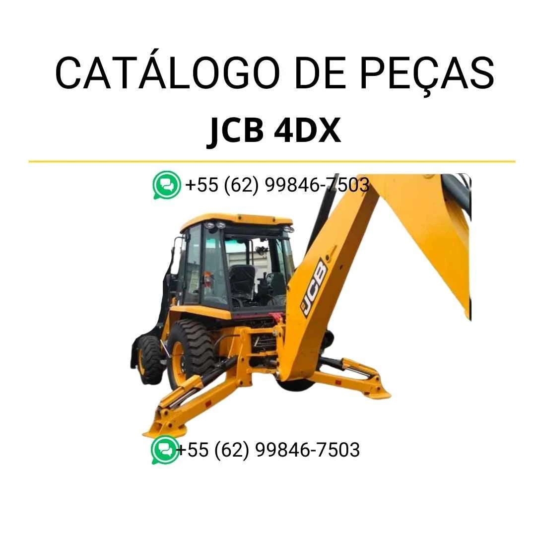 Catálogo de peças JCB 4DX em PDF, com ilustrações técnicas e lista completa de componentes da retroescavadora