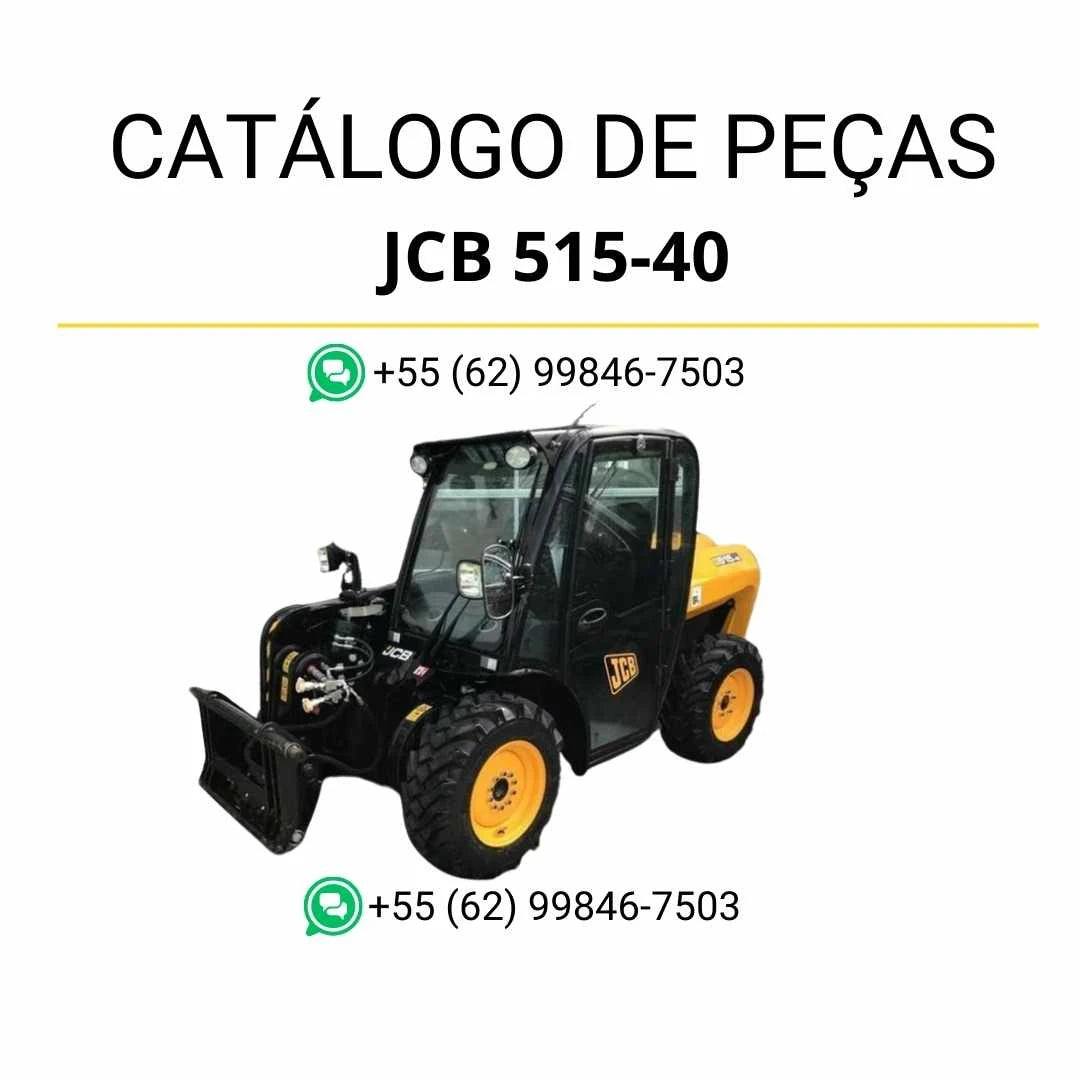Catálogo de peças JCB 515-40 em PDF para manipuladores telescópicos, com diagramas detalhados e identificação completa dos componentes