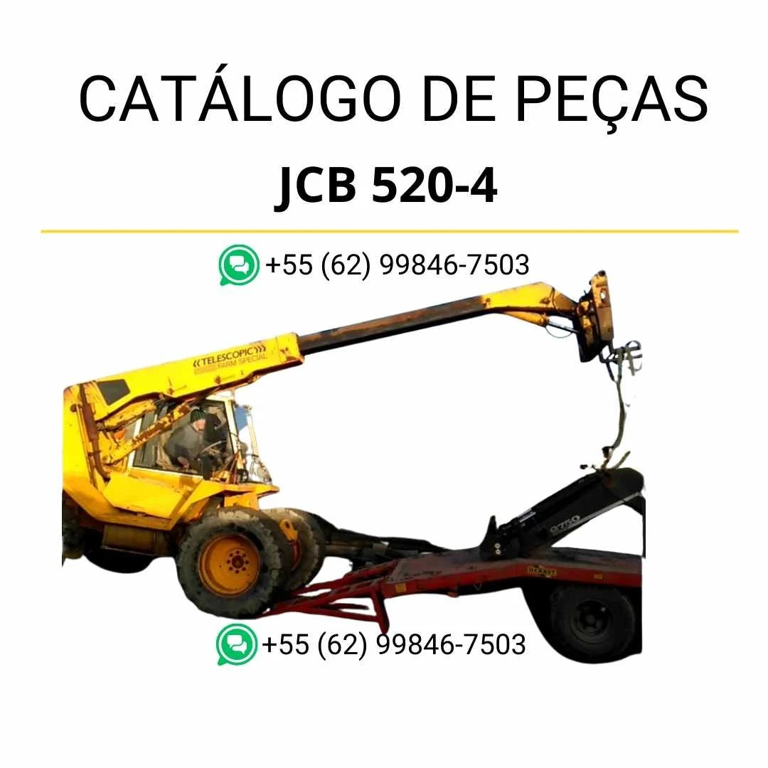Catálogo de peças JCB 520-4 para manipuladores telescópicos em PDF, com ilustrações técnicas detalhadas e identificação completa dos conjuntos e componentes
