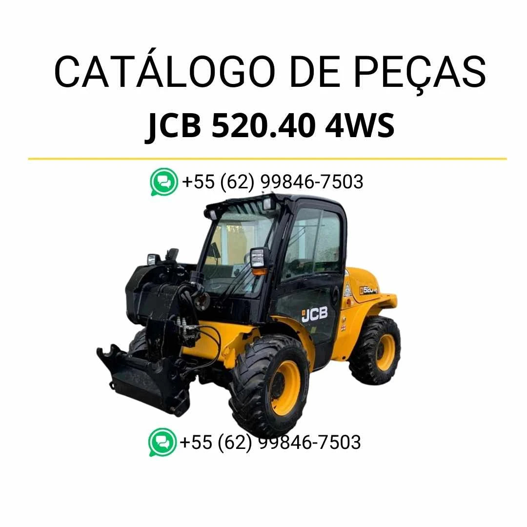Catálogo de peças JCB 520.40 4WS em PDF para manipuladores telescópicos, com diagramas técnicos e identificação completa dos componente