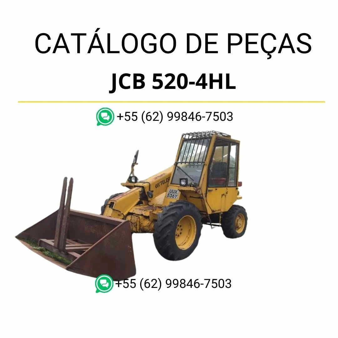 Catálogo de peças JCB 520-4HL para manipuladores telescópicos em PDF, com ilustrações técnicas detalhadas e identificação completa dos conjuntos