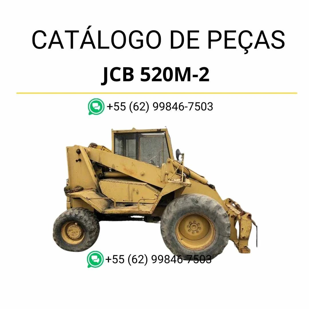 Catálogo de peças em PDF do manipulador telescópico JCB 520M-2, com diagramas detalhados e identificação completa dos componentes originais.