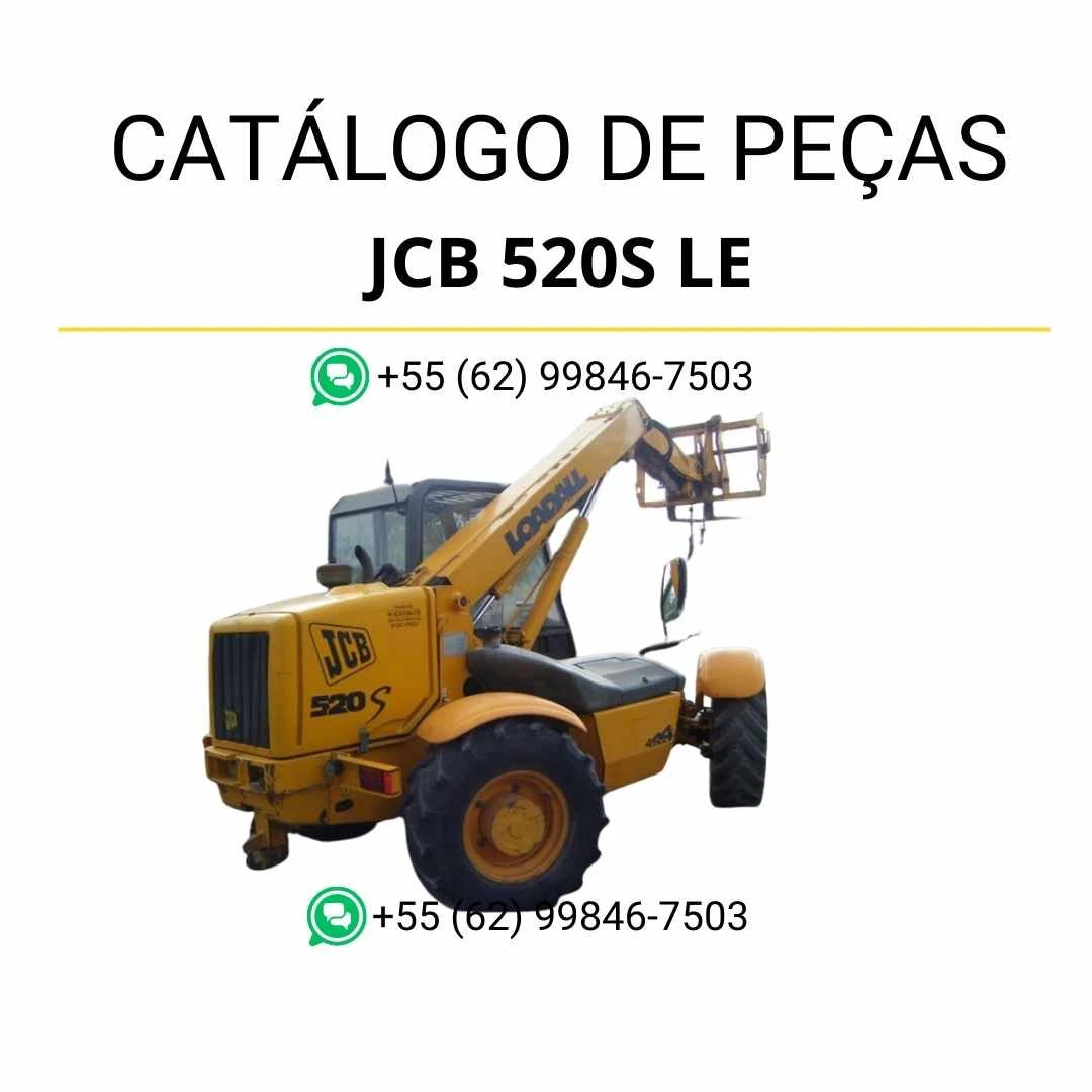 Catálogo de peças JCB 520S LE para manipuladores telescópicos em PDF, com ilustrações técnicas detalhadas e identificação completa dos componentes