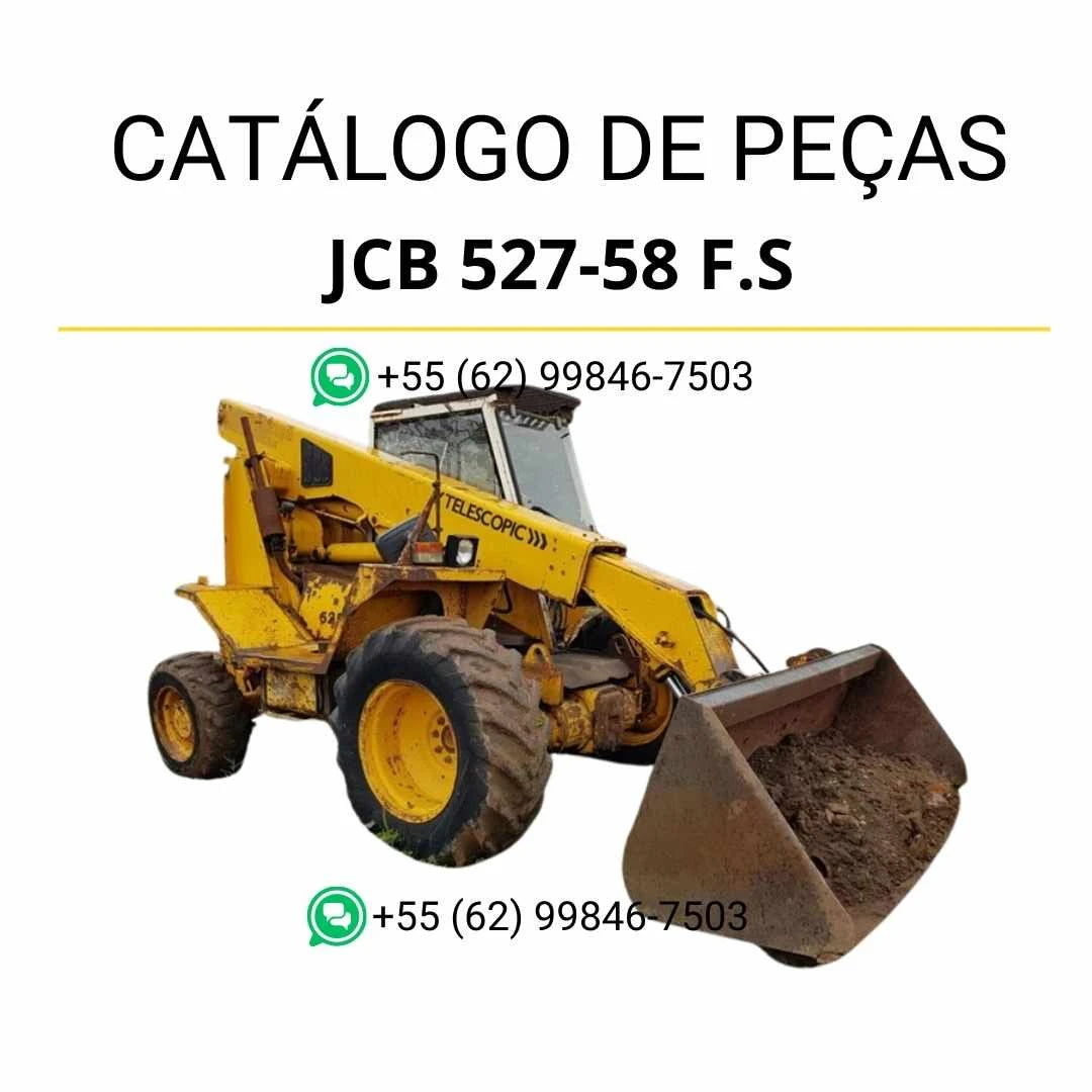 Catálogo de peças JCB 527-58 F.S Loadall em PDF, com ilustrações técnicas completas e identificação detalhada dos componentes do manipulador telescópico