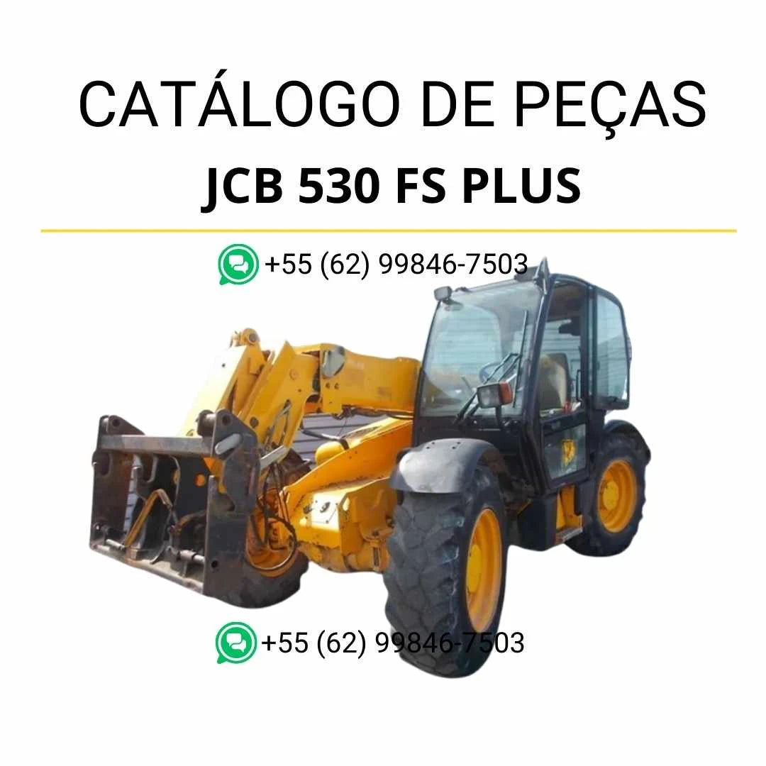 Catálogo de peças JCB 530 FS Plus em PDF com diagramas técnicos e identificação detalhada dos componentes do manipulador telescópico