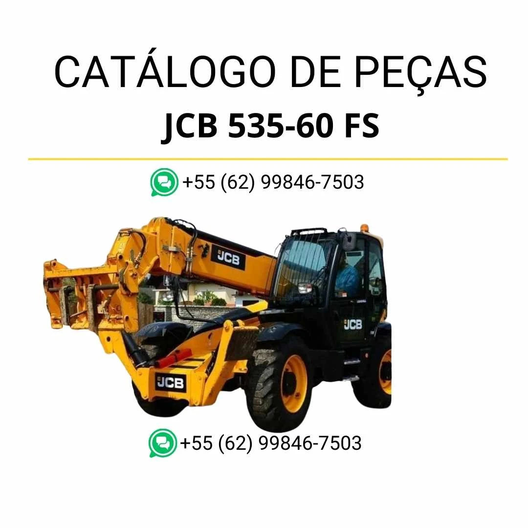 Catálogo de peças JCB 535-60 FS em PDF para manipuladores telescópicos, com vistas explodidas e identificação completa dos componentes