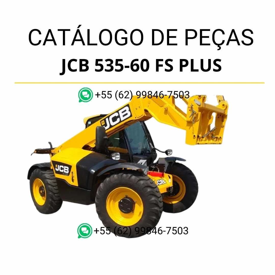 Catálogo de peças JCB 535-60 FS Plus em PDF para manipuladores telescópicos, com ilustrações técnicas detalhadas dos componentes originais