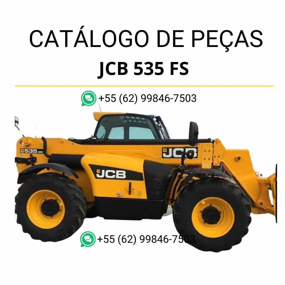 Catálogo de peças JCB 535 FS Super em PDF para manipuladores telescópicos, com ilustrações técnicas e identificação completa dos componentes