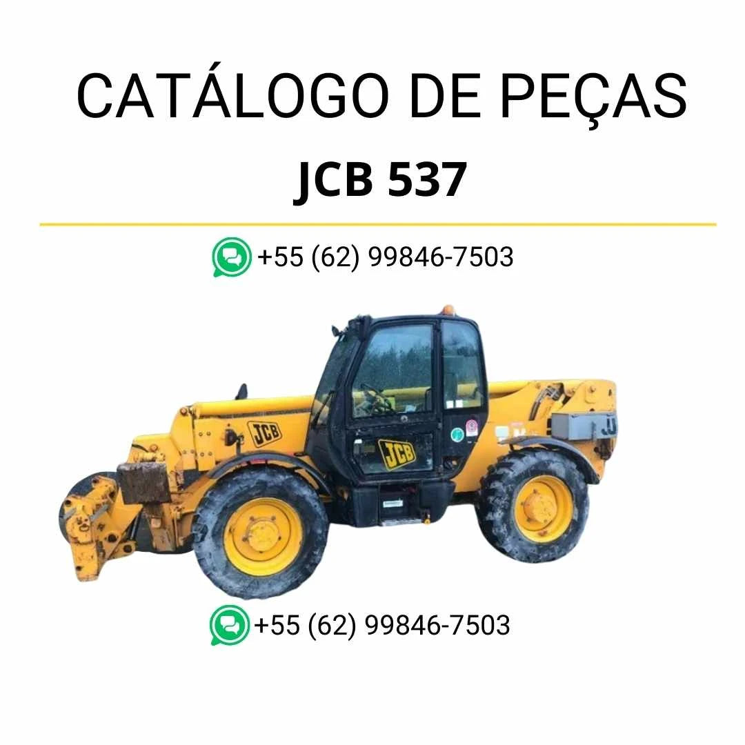 Catálogo de peças JCB 537 para manipuladores telescópicos em PDF, com ilustrações técnicas detalhadas e identificação completa dos componentes