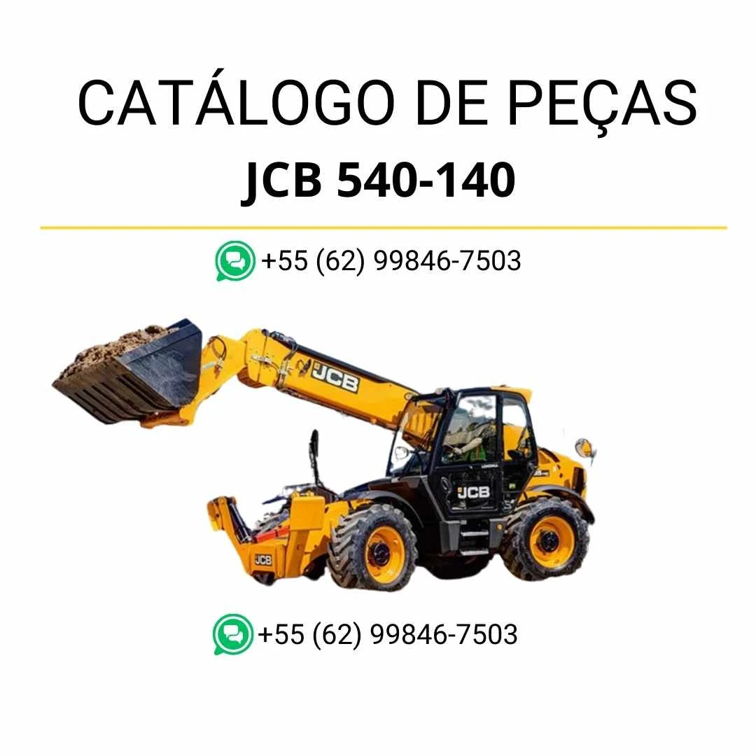 Catálogo de peças JCB 540-140 em PDF com vistas explodidas e identificação detalhada dos conjuntos do manipulador telescópico