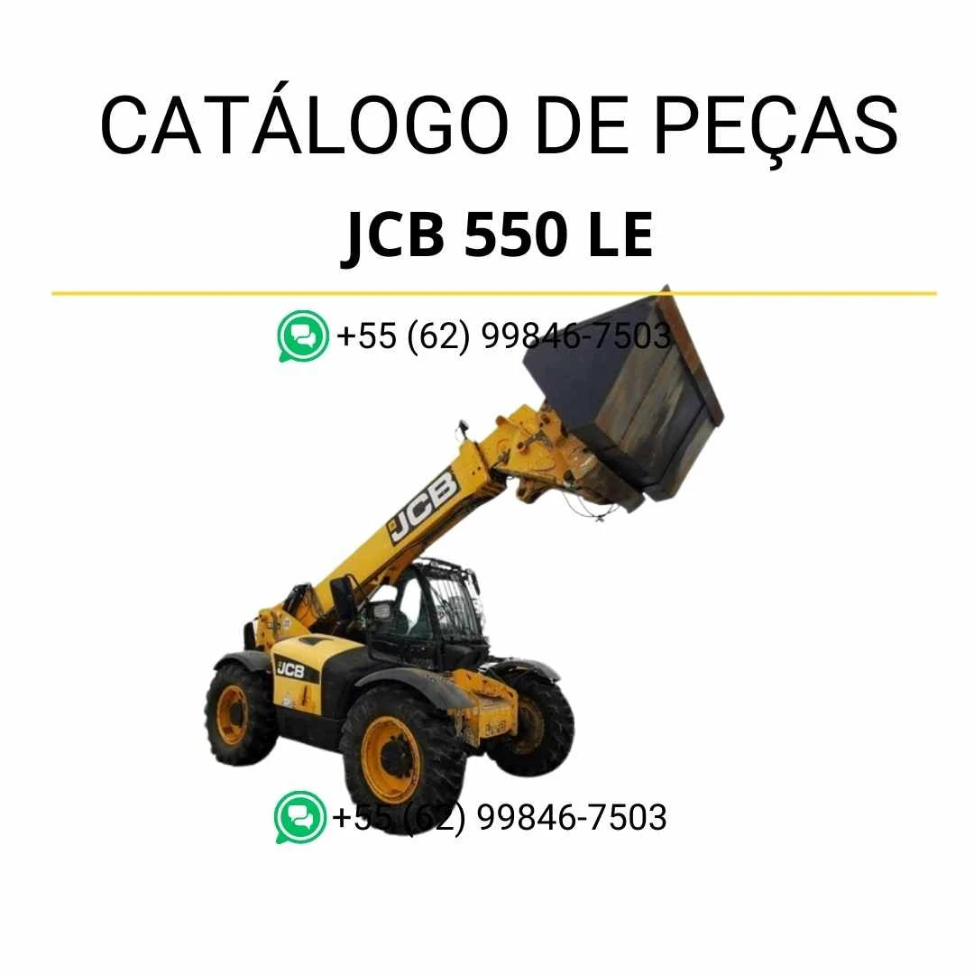 Catálogo de peças JCB 550 LE para manipuladores telescópicos em PDF, com ilustrações técnicas detalhadas e identificação completa dos conjuntos e componentes