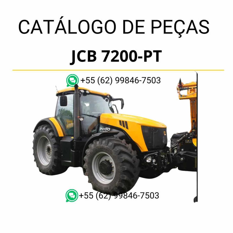 Catálogo de peças JCB 7200-PT Fastrac em PDF com ilustrações técnicas e identificação detalhada de componentes originais