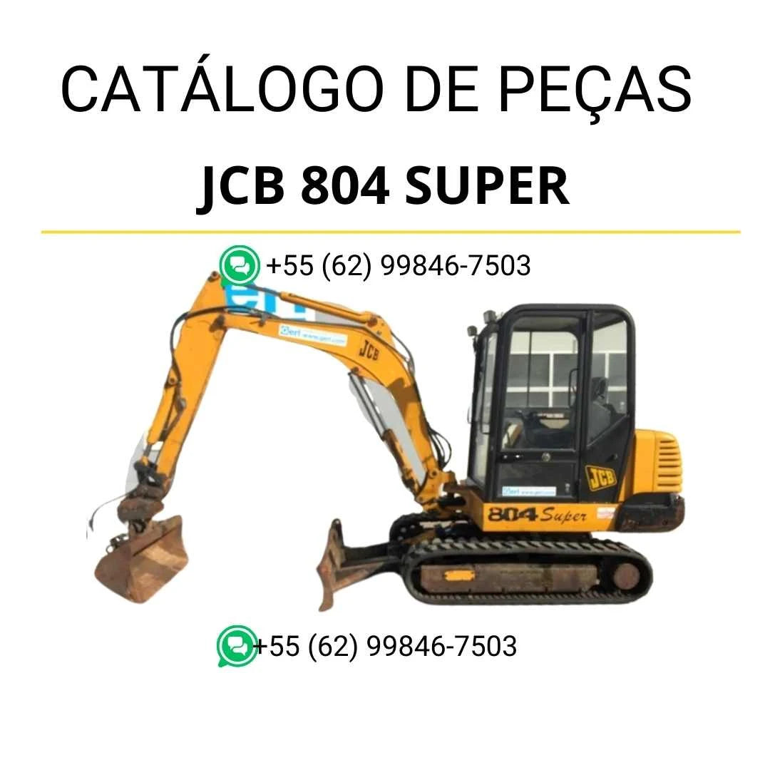 Catálogo de peças JCB 804 Super para mini escavadora em PDF, com diagramas técnicos e identificação detalhada dos componentes originais
