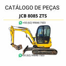 Catálogo de peças JCB 8085 ZTS em PDF, trazendo diagramas técnicos e identificação detalhada dos componentes da mini escavadora.
