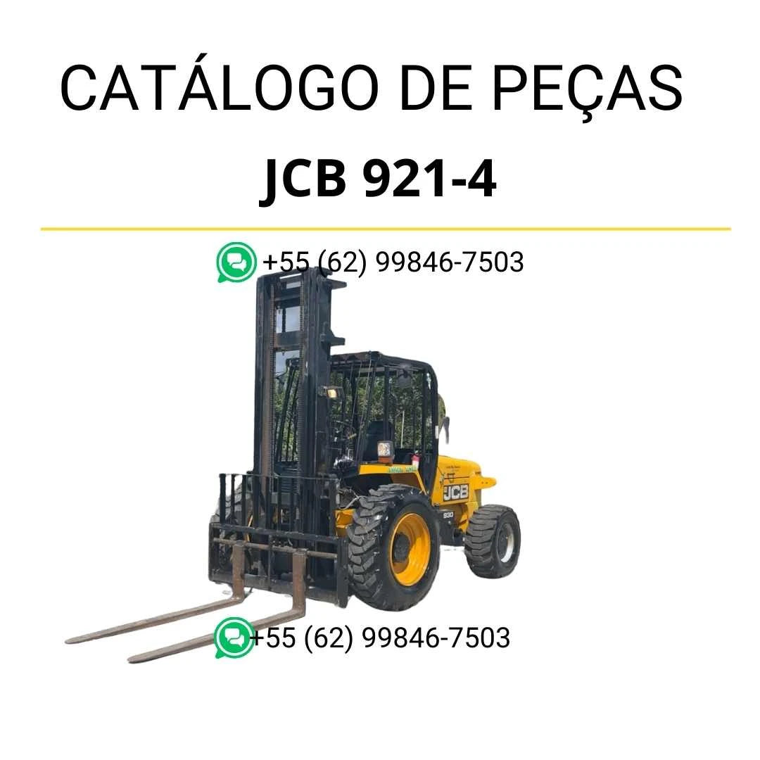 Catálogo de peças JCB 921-4 em PDF, com ilustrações técnicas e identificação completa dos componentes da empilhadeira.