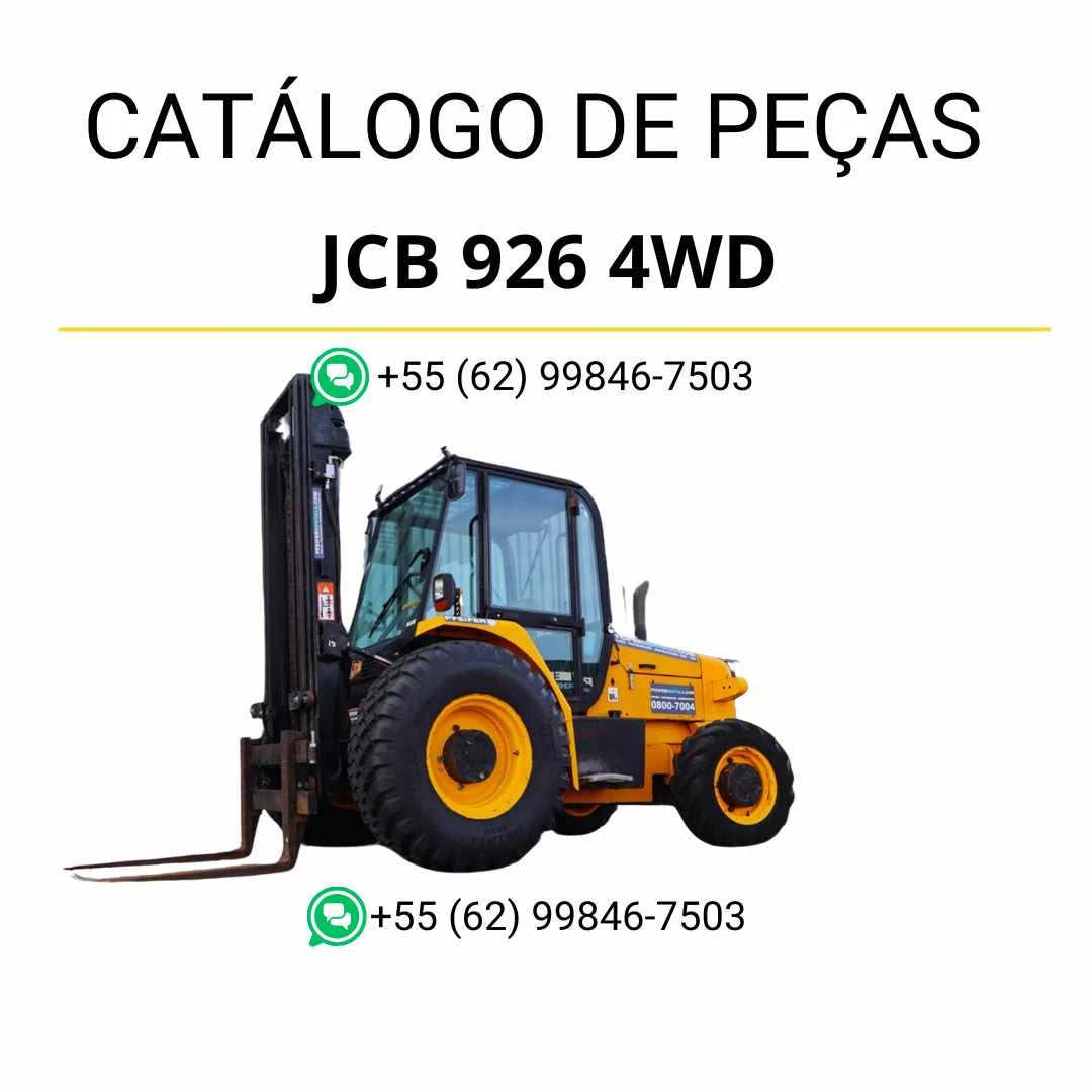 Catálogo de peças JCB 926 4WD em PDF, com diagramas detalhados e identificação completa dos componentes da empilhadeira.