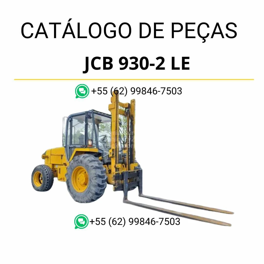 Catálogo de peças JCB 930-2 LE em PDF, com diagramas detalhados e identificação técnica completa dos componentes da empilhadeira.
