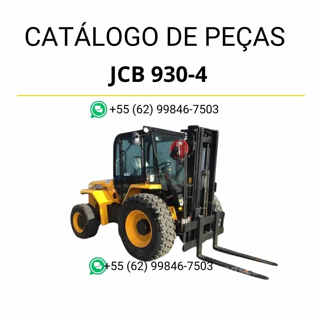 Catálogo de peças JCB 930-4 em PDF, trazendo ilustrações técnicas e identificação completa dos componentes da empilhadeira.