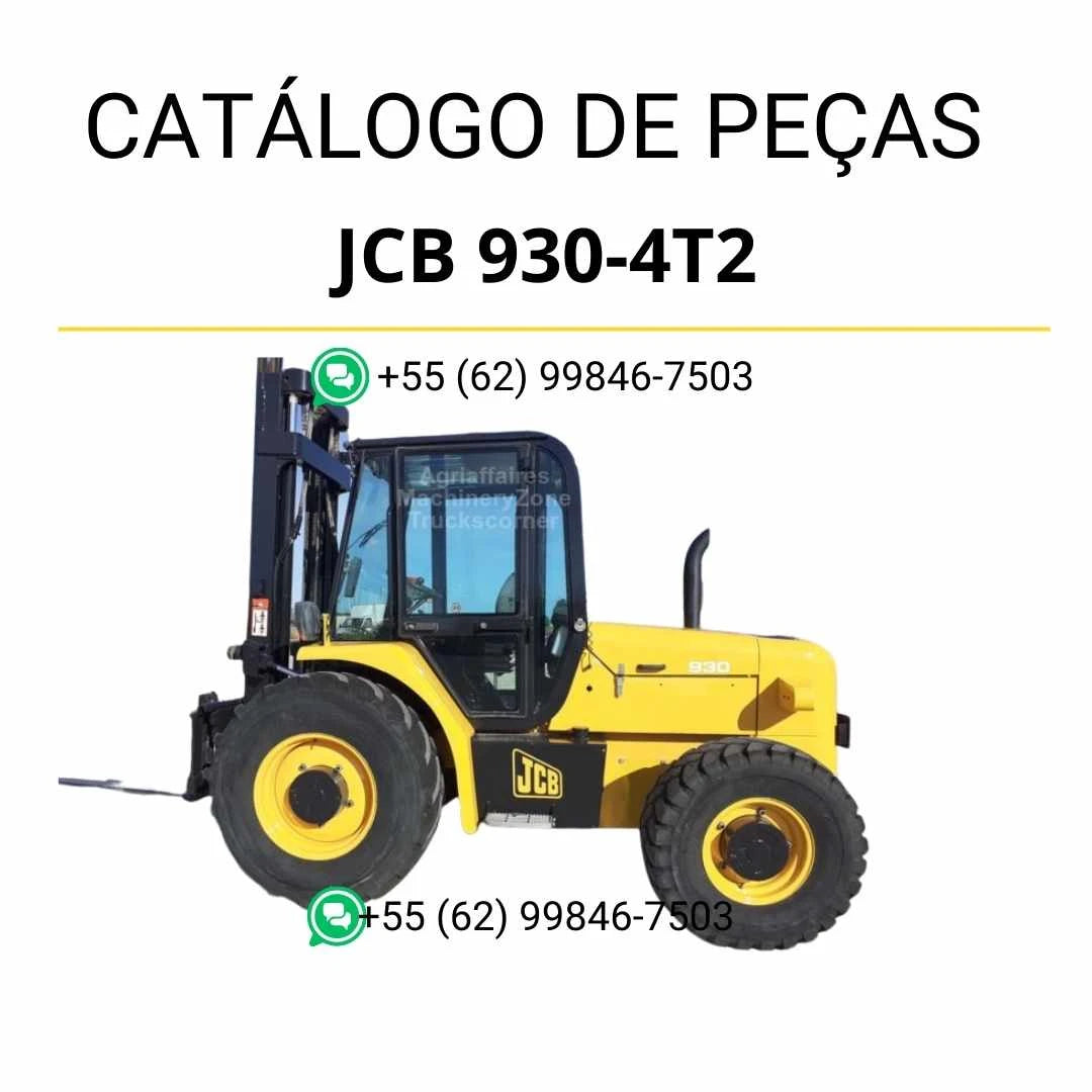 Catálogo de peças JCB 930-4T2 em PDF, trazendo diagramas detalhados e identificação completa dos componentes da empilhadeira.