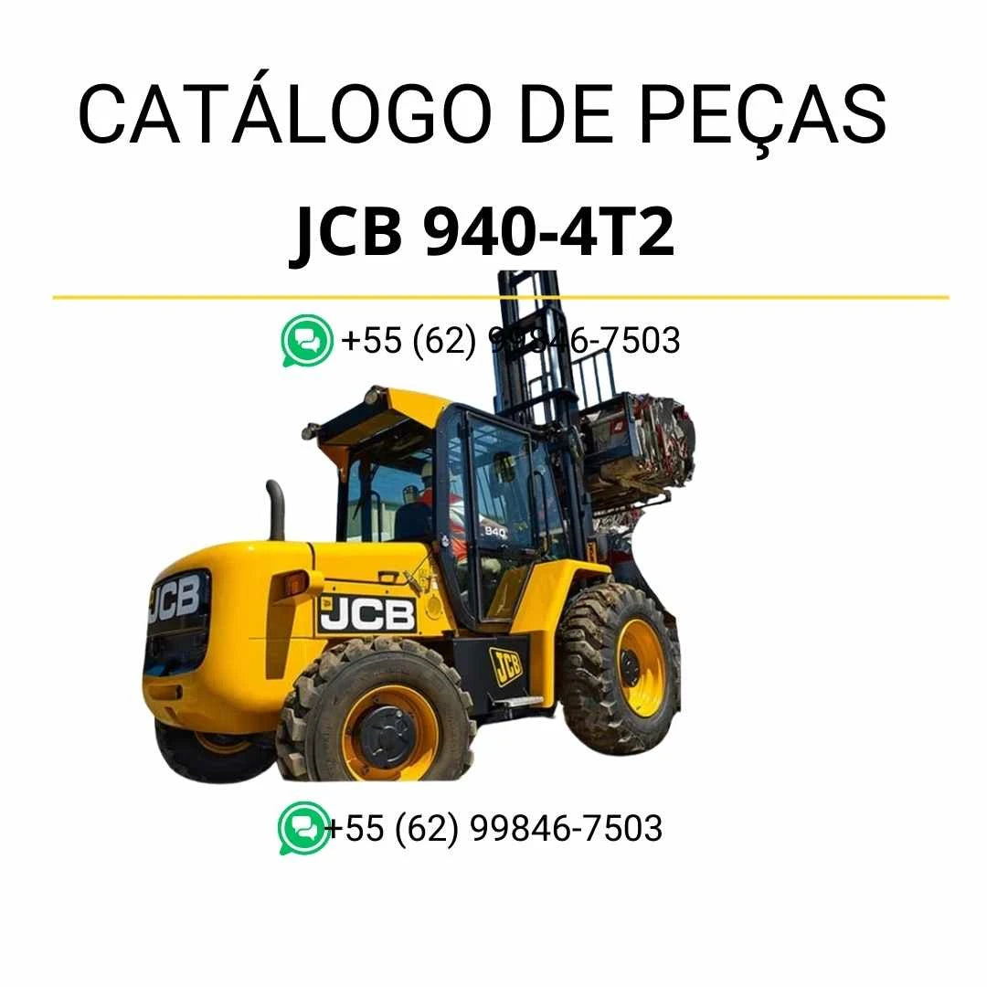 Catálogo de peças JCB 940-4T2 em PDF, com diagramas completos e identificação detalhada dos componentes da empilhadeira.