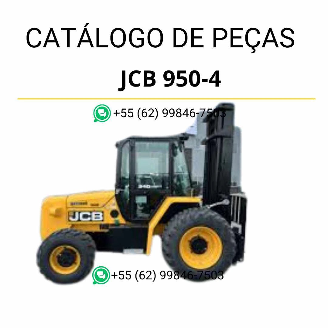 Catálogo de peças JCB 950-4 em PDF, trazendo diagramas técnicos completos e identificação precisa dos componentes da empilhadeira.