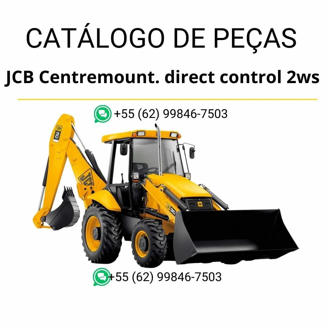 Catálogo de peças JCB Centremount Direct Control 2WS em PDF, trazendo ilustrações técnicas e identificação completa dos componentes da retroescavadora