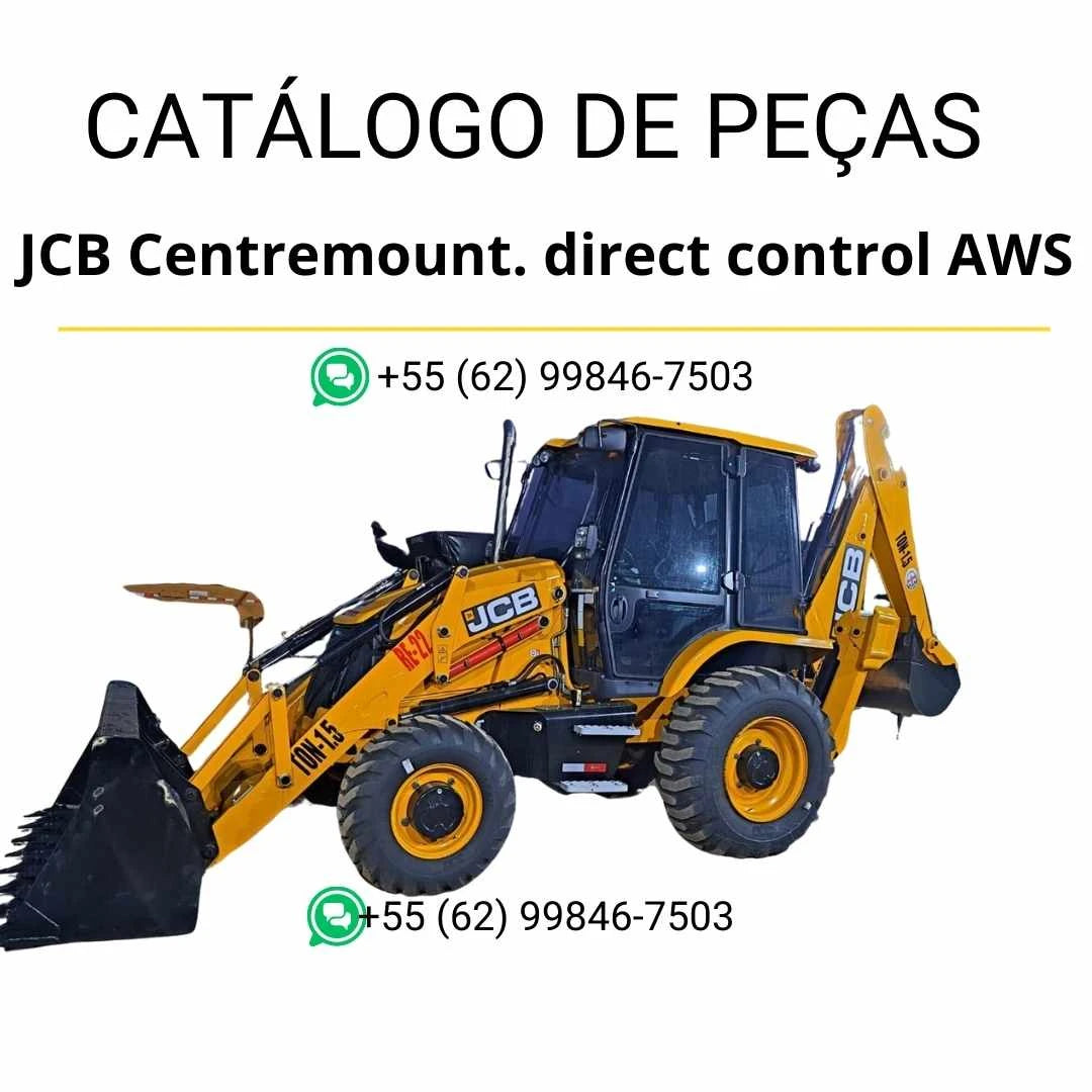 Catálogo de peças JCB Centremount Direct Control AWS em PDF, com diagramas técnicos e identificação minuciosa dos conjuntos da retroescavadora