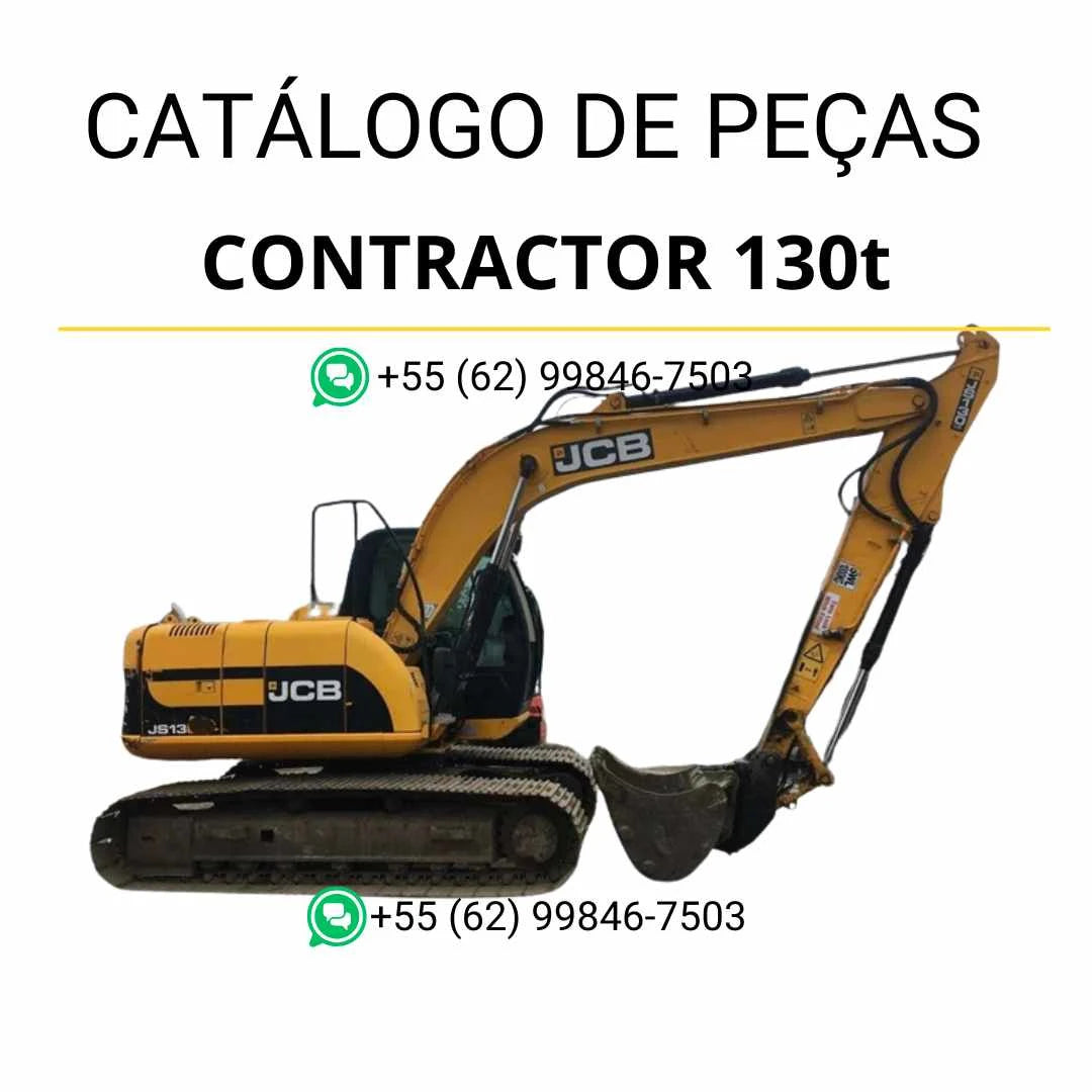 Catálogo de peças JCB Contractor 130t Fastrac em PDF com ilustrações técnicas e identificação detalhada dos componentes
