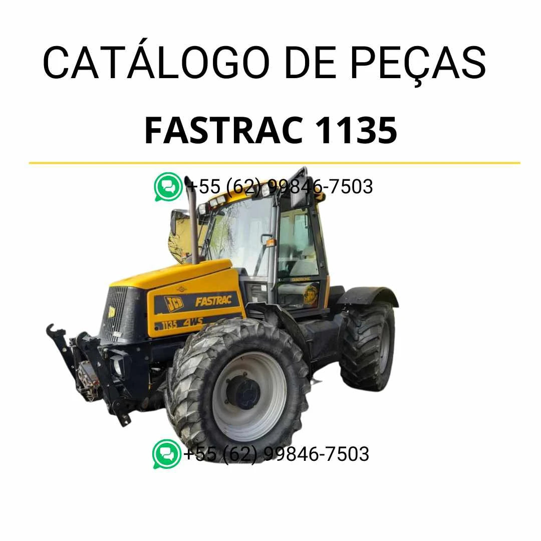Catálogo de peças JCB Fastrac 1135 em PDF com ilustrações técnicas e identificação detalhada dos componentes originais