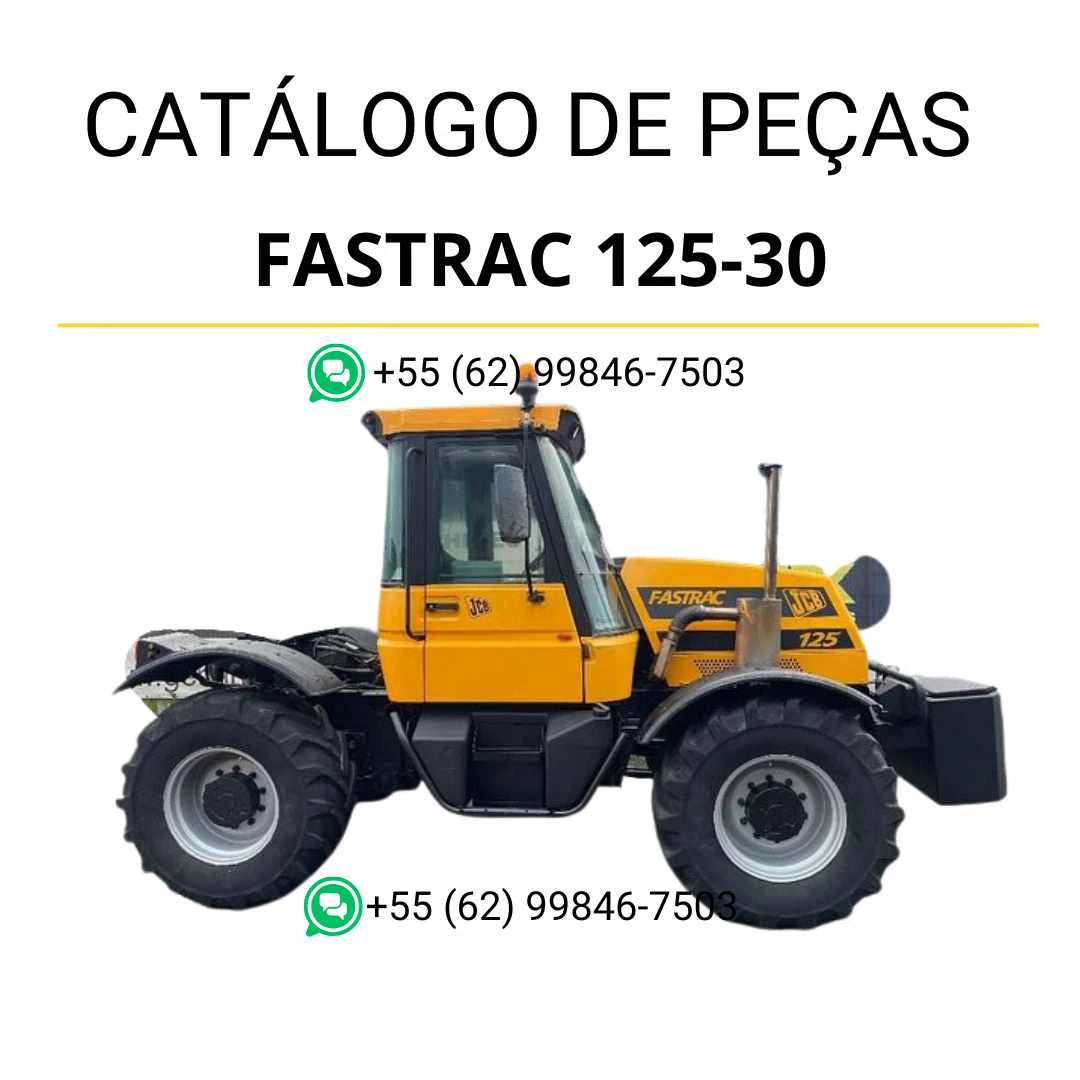 Catálogo de peças JCB Fastrac 125-30 em PDF com ilustrações técnicas detalhadas e identificação completa dos componentes