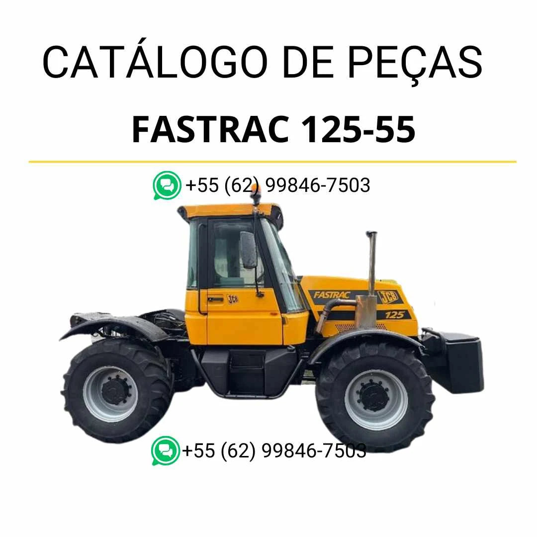 Catálogo de peças JCB Fastrac 125-55 em PDF com ilustrações técnicas e identificação completa de conjuntos e componentes