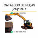 Catálogo de peças JCB JS130LC em PDF para escavadeira, com ilustrações técnicas e identificação completa dos componentes originais